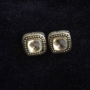 Silver Crystal Square Earring Backs